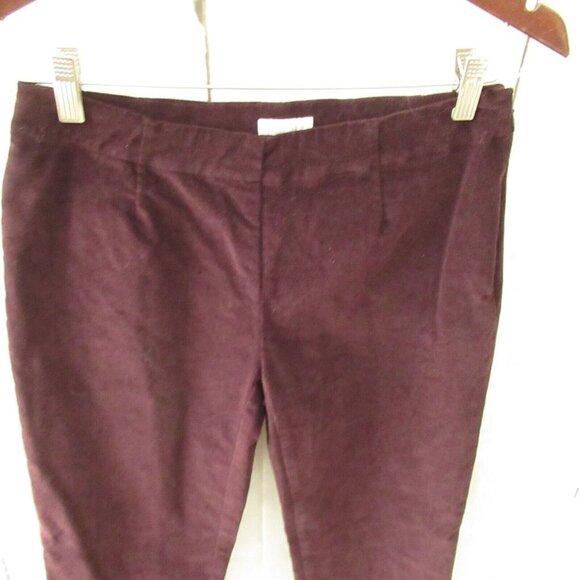 J Jill Pants 2 Purple Corduroy Side Zip Flat Front Ankle Crop - Picture 2 of 6